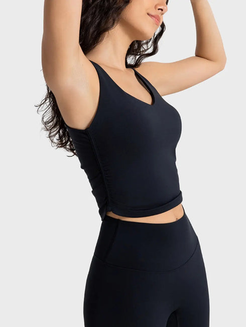 'Lola' Cropped Sport Tank - Celes Fashion